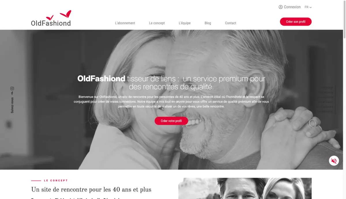 OldFashiond dating platform interface